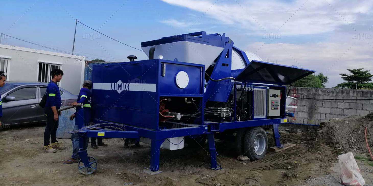 Concrete mixer and pump