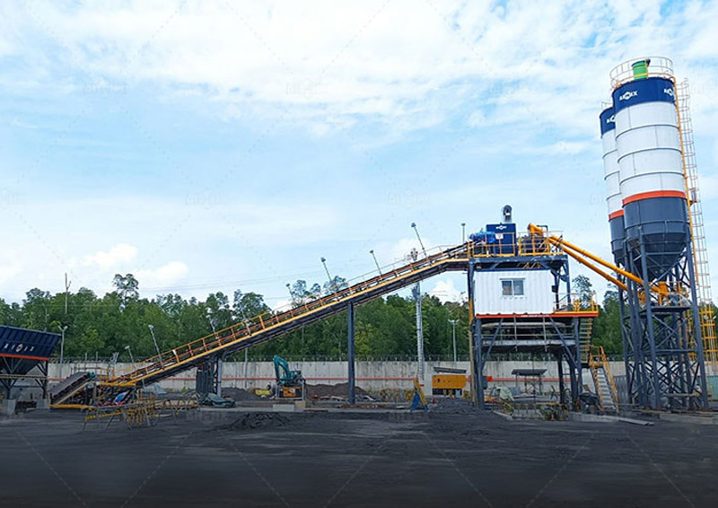 AJ90 Belt Concrete Plant Used for Power Plant Operation